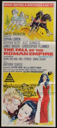 4g778 FALL OF THE ROMAN EMPIRE Aust daybill '64 Anthony Mann, Sophia Loren, different artwork!