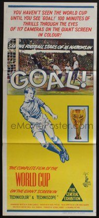4g806 GOAL THE WORLD CUP Aust daybill '67 football soccer documentary, Goal!