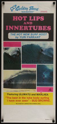 4g828 HOT LIPS & INNERTUBES Aust daybill '70s Yuri Farrant, surfing documentary!