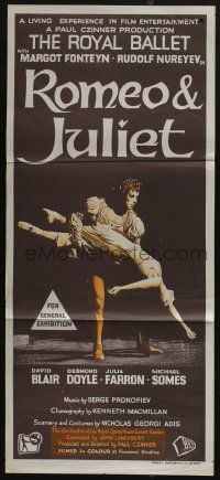 4g925 ROMEO & JULIET Aust daybill '66 Margot Fonteyn, Rudolf Nureyev, English ballet version!