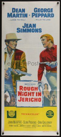 4g927 ROUGH NIGHT IN JERICHO Aust daybill '67 Dean Martin & George Peppard with guns drawn!