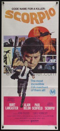 4g935 SCORPIO Aust daybill '73 Burt Lancaster, Delon, the most incredible manhunt of all time!