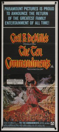 4g965 TEN COMMANDMENTS Aust daybill R72 Cecil B. DeMille classic starring Heston & Brynner!