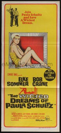 4g989 WICKED DREAMS OF PAULA SCHULTZ Aust daybill '68 super sexy near-naked Elke Sommer!