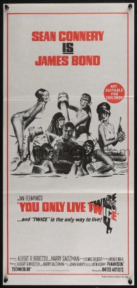 4g996 YOU ONLY LIVE TWICE Aust daybill R80s art of Sean Connery as James Bond w/sexy girls!