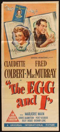 4g774 EGG & I Aust daybill '47 Claudette Colbert, MacMurray, first Ma & Pa Kettle!