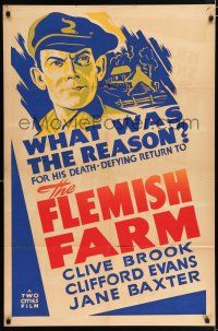 4g110 FLEMISH FARM Canadian 1sh '43 Clive Brook, Jane Baxter, Clifford Evans, English WWII!