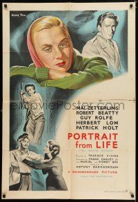 4g028 GIRL IN THE PAINTING English 1sh '48 Terence Fisher, Fox art of gorgeous Mai Zetterling!