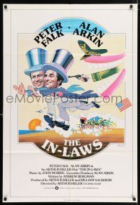 4g038 IN-LAWS English 1sh '79 classic Peter Falk & Alan Arkin screwball comedy. great art!