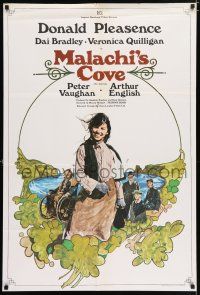 4g050 MALACHI'S COVE English 1sh '73 Donald Pleasence, Dai Bradley, cool different art!