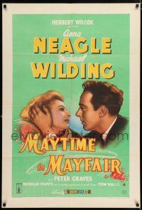 4g053 MAYTIME IN MAYFAIR English 1sh '52 Anna Neagle, Michael Wilding, a sparkling romantic musical!