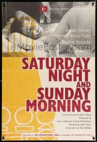 4g073 SATURDAY NIGHT & SUNDAY MORNING English 1sh '61 Karel Reisz, angry young man Albert Finney!
