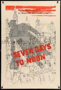 4g075 SEVEN DAYS TO NOON English 1sh '50 Atom Bomb, Boulting Brothers thriller, cool Beck art!
