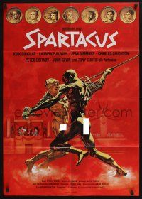 4g646 SPARTACUS German R70s Stanley Kubrick & Kirk Douglas epic, Reynold Brown & Lutz Peltzer art!