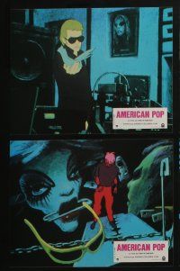 4g261 AMERICAN POP 12 French LCs '81 Ralph Bakshi rock & roll cartoon, cool images!