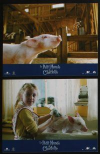 4g333 CHARLOTTE'S WEB 8 French LCs '06 Dakota Fanning, great images of classic pig!