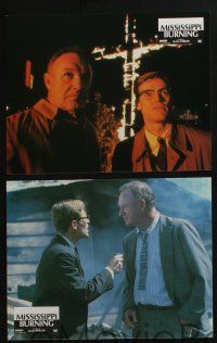 4g309 MISSISSIPPI BURNING 10 French LCs '88 great images of Gene Hackman & Willem Dafoe!