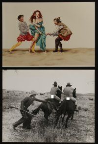 4h062 LOT OF 2 COLOR AND BLACK & WHITE REPRO 11x14 STILLS '90s naked cowboys & girl manhandled!