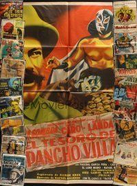 4h016 LOT OF 19 FOLDED MEXICAN POSTERS '50s-60s great different art from a variety of movies!