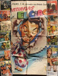4h017 LOT OF 15 FOLDED MEXICAN POSTERS '40s-60s different art from a variety of movies!