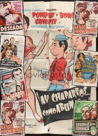 4h018 LOT OF 8 FOLDED MEXICAN EXPORT POSTERS '60s different art from a variety of movies!