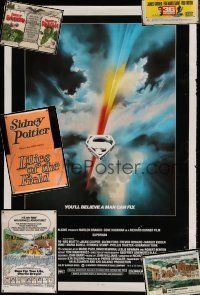 4h065 LOT OF 6 MOSTLY TRIMMED POSTERS '60s-70s including a Superman poster with Bob Peak art!