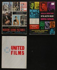 4h101 LOT OF 3 SOFTCOVER FILM CATALOG BOOKS '70s Modern Sound Pictures, United Films & more!