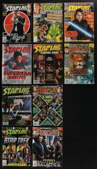 4h035 LOT OF 10 STARLOG MAGAZINES '70s-00s filled with great fantasy & science fiction content!