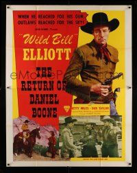 4j011 RETURN OF DANIEL BOONE 2sh R48 when Wild Bill reaches for his gun, outlaws reach for the sky!