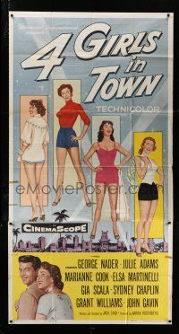 4j267 4 GIRLS IN TOWN 3sh '56 sexy Julie Adams, Marianne Cook, Elsa Martinelli & Gia Scala!