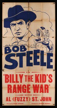 4j321 BILLY THE KID stock 3sh '40s Bob Steele, Al 'Fuzzy' St. John, Range War!