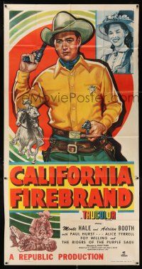 4j334 CALIFORNIA FIREBRAND 3sh '48 great close up art of Monte Hale + riding on horseback!