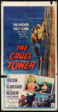 4j357 CRUEL TOWER 3sh '56 Ericson, Blanchard, the higher they climb, the closer they get to terror