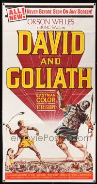 4j364 DAVID & GOLIATH style B 3sh '61 Orson Welles as King Saul, from the greatest book of all time!