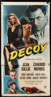 4j369 DECOY 3sh '46 super sexy bad girl Jean Gillie with gun, film noir like Kiss Me Deadly!