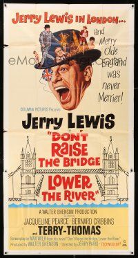 4j383 DON'T RAISE THE BRIDGE, LOWER THE RIVER 3sh '68 wacky image of Jerry Lewis in London!