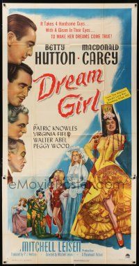 4j387 DREAM GIRL 3sh '48 Macdonald Carey & handsome guys make Betty Hutton's dreams come true!