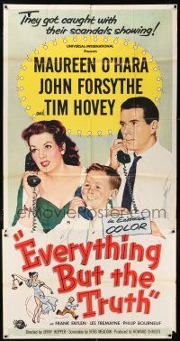 4j393 EVERYTHING BUT THE TRUTH 3sh '56 sexy Maureen O'Hara got caught with her scandals showing!