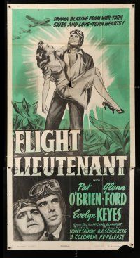 4j410 FLIGHT LIEUTENANT 3sh R48 art of World War II pilots Pat O'Brien & Glenn Ford + Evelyn Keyes