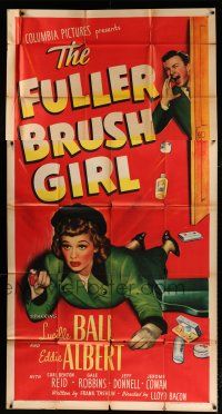 4j421 FULLER BRUSH GIRL 3sh '50 great different image of door-to-door saleswoman Lucille Ball!