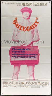 4j423 GAILY, GAILY 3sh '70 wacky image of Beau Bridges wearing nothing but a briefcase!