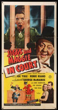 4j499 JIGGS & MAGGIE IN COURT 3sh '48 Joe Yule, Renie Riano, plus George McManus cartoon art!
