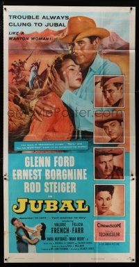 4j504 JUBAL 3sh '56 cowboys Glenn Ford, Ernest Borgnine & Rod Steiger, sexy French & Farr!