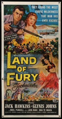 4j517 LAND OF FURY 3sh '55 Glynis Johns & Jack Hawkins found the most exotic wilderness ever known!
