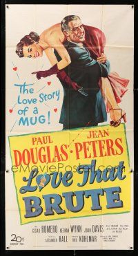 4j542 LOVE THAT BRUTE 3sh '50 art of mug Paul Douglas carrying sexy Jean Peters on his shoulder!