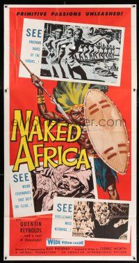 4j584 NAKED AFRICA 3sh '57 AIP shockumentary, primitive passions unleashed, naked natives!