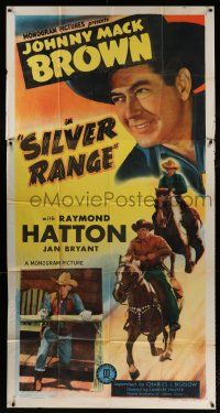 4j657 SILVER RANGE 3sh '46 cowboys Johnny Mack Brown & Raymond Hatton on horseback!