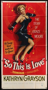 4j663 SO THIS IS LOVE 3sh '53 sexy artwork of Kathryn Grayson as shimmy dancer Grace Moore!