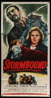 4j680 STORMBOUND 3sh '51 art of reporter Constance Dowling & scary outlaw Andrea Checchi!