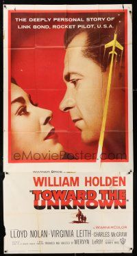 4j706 TOWARD THE UNKNOWN 3sh '56 William Holden & Virginia Leith in sci-fi space travel!